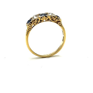 Secondhand Antique Diamond and Sapphire Ring