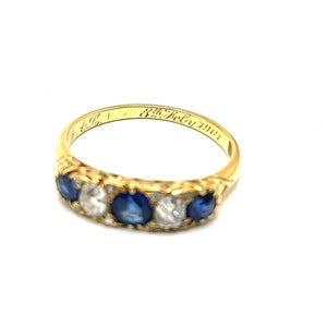 Secondhand Antique Diamond and Sapphire Ring