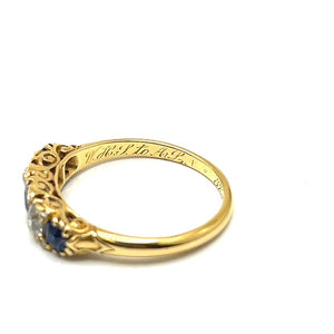Secondhand Antique Diamond and Sapphire Ring