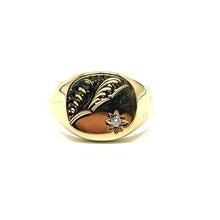 Load image into Gallery viewer, Secondhand 9ct Gold Diamond Cushion Signet Ring
