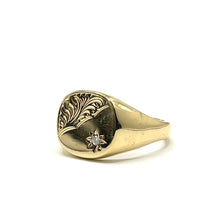 Load image into Gallery viewer, Secondhand 9ct Gold Diamond Cushion Signet Ring
