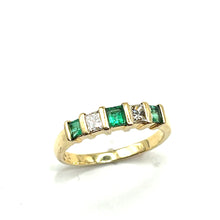 Load image into Gallery viewer, Secondhand 14k Emerald and Diamond Ring
