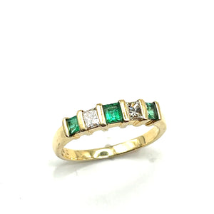 Secondhand 14k Emerald and Diamond Ring