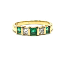 Load image into Gallery viewer, Secondhand 14k Emerald and Diamond Ring
