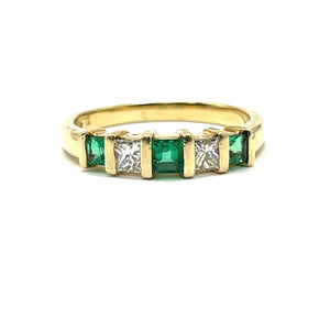 Secondhand 14k Emerald and Diamond Ring
