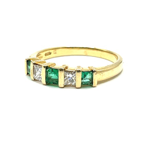 Secondhand 14k Emerald and Diamond Ring