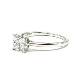 Platinum Princess Cut Lab Grown Diamond Single Stone Ring - 1.00ct