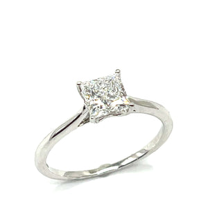 Platinum Princess Cut Lab Grown Diamond Single Stone Ring - 1.00ct