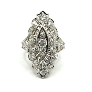 Secondhand Vintage Marquise Cluster Diamond Ring