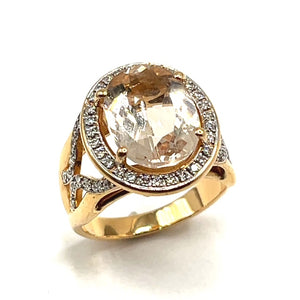 Secondhand Morganite and Diamond Ring