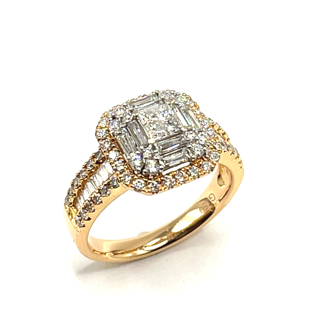 Secondhand Diamond Modern Cluster Ring