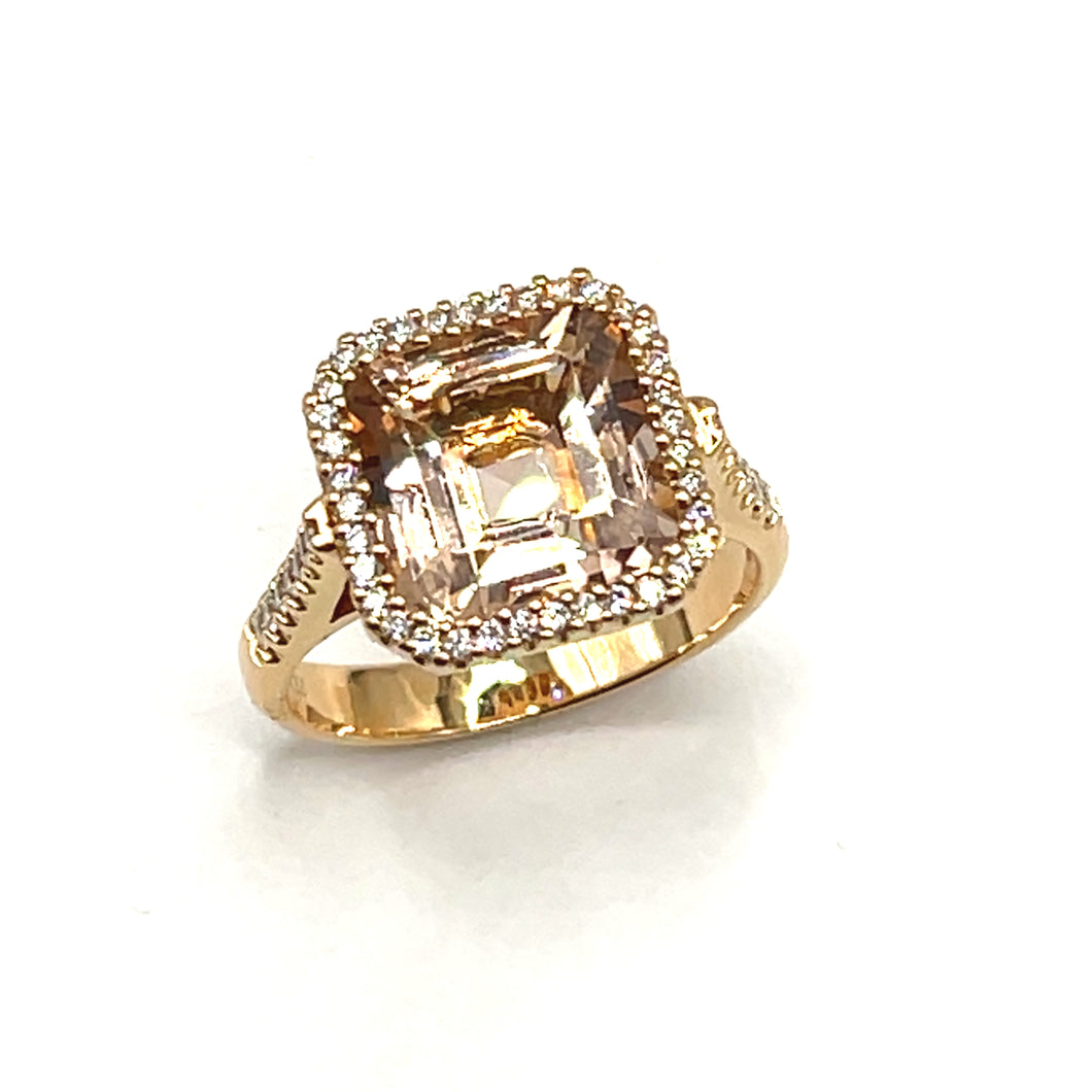 Secondhand Morganite and Diamond Ring