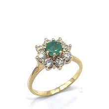 Load image into Gallery viewer, Secondhand Emerald and Cubic Zirconia Ring
