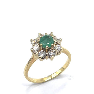 Secondhand Emerald and Cubic Zirconia Ring
