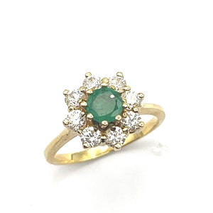 Secondhand Emerald and Cubic Zirconia Ring