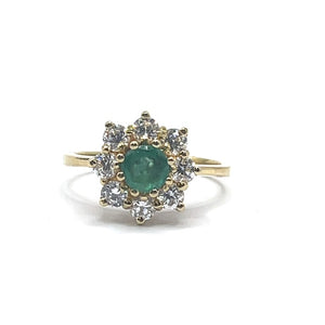 Secondhand Emerald and Cubic Zirconia Ring