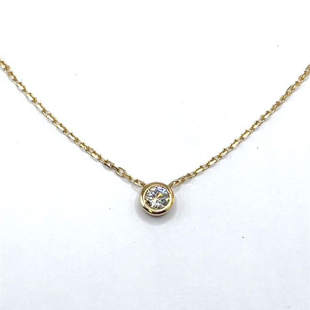 14ct Yellow Gold Lab Grown Diamond Necklace - 0.30ct