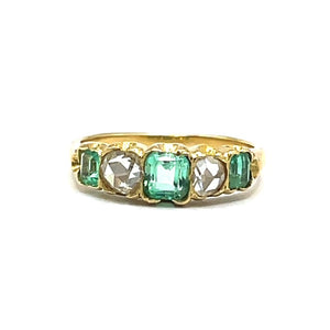 Secondhand Antique Emerald and Diamond Ring