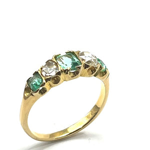 Secondhand Antique Emerald and Diamond Ring