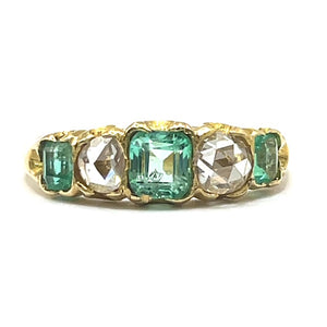 Secondhand Antique Emerald and Diamond Ring