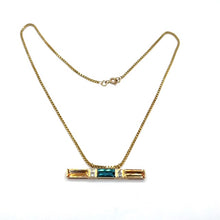Load image into Gallery viewer, Secondhand 18ct Gold Teal Tourmaline and Citrine Necklace
