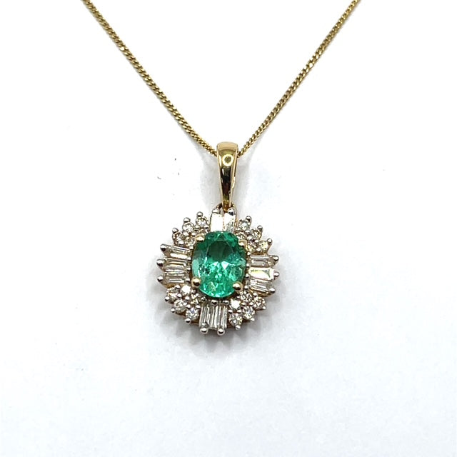 Secondhand Emerald and Diamond Necklace