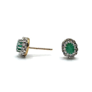 Secondhand Emerald and Diamond Earrings