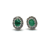 Load image into Gallery viewer, Secondhand Emerald and Diamond Earrings
