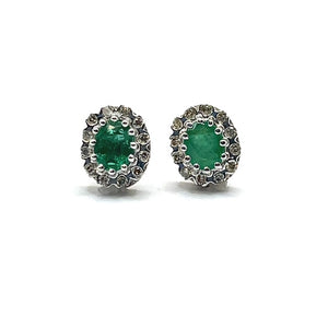 Secondhand Emerald and Diamond Earrings