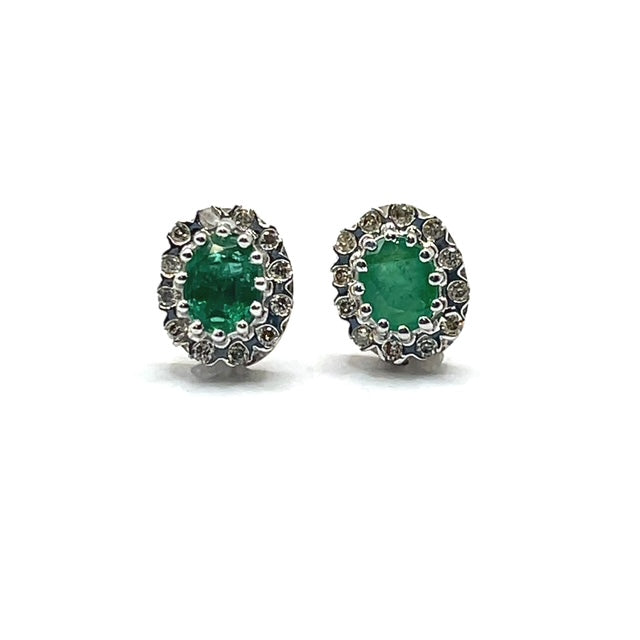 Secondhand Emerald and Diamond Earrings