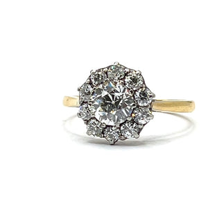 Secondhand Vintage Old Cut Diamond Cluster Ring - 1.50ct