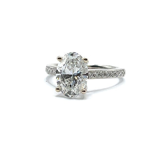 18CT White Gold Oval Lab Grown Diamond Ring - 2.29ct