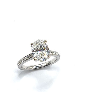 18CT White Gold Oval Lab Grown Diamond Ring - 2.29ct