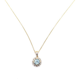 9ct Gold Topaz and Diamond Necklace