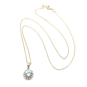 9ct Gold Topaz and Diamond Necklace