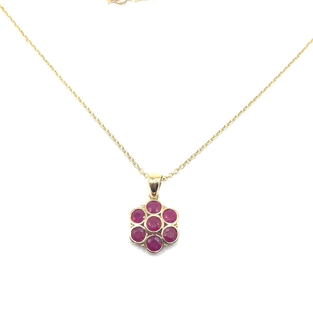 9ct Gold Ruby Necklace