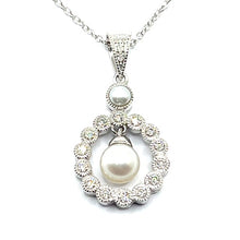 Load image into Gallery viewer, 9ct Gold Pearl and Diamond Necklace
