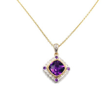 Load image into Gallery viewer, 9ct Gold Amethyst and Diamond Necklace

