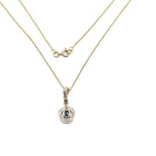 Load image into Gallery viewer, 9ct Gold Sapphire and Diamond Necklace
