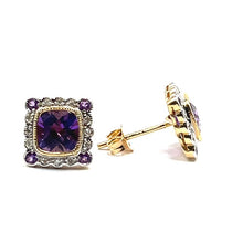 Load image into Gallery viewer, 9ct Gold Amethyst Earrings

