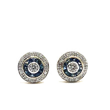 Load image into Gallery viewer, 9ct Gold Sapphire and Diamond Earrings

