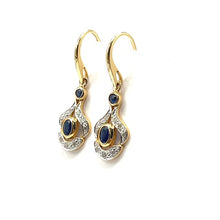 Load image into Gallery viewer, 9ct Gold Sapphire and Diamond Earrings
