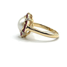 Load image into Gallery viewer, 9ct Gold Pearl and Ruby Ring
