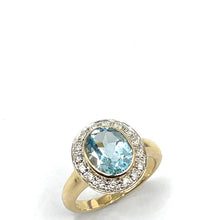 Load image into Gallery viewer, 9ct Gold Topaz and Diamond Ring
