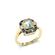 Load image into Gallery viewer, 9ct Gold Topaz and Sapphire Ring
