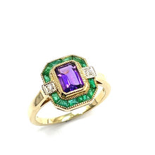 Load image into Gallery viewer, 9ct Gold Mixed Precious Gemstone Ring
