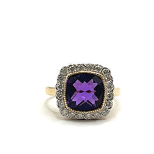 Load image into Gallery viewer, 9ct Gold Amethyst and Diamond Ring
