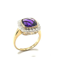 Load image into Gallery viewer, 9ct Gold Amethyst and Diamond Ring
