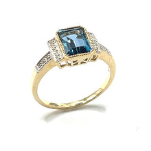 Load image into Gallery viewer, 9ct Gold Topaz and Diamond Ring
