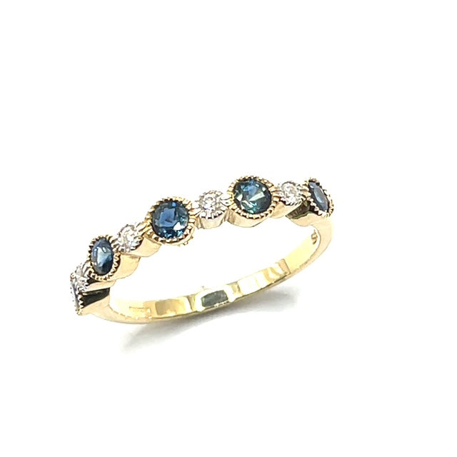 9ct Gold Sapphire and Diamond Eternity Ring